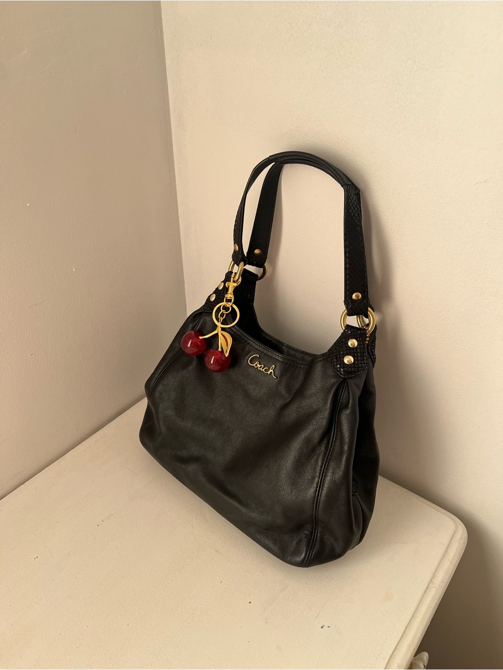 Coach Black Leather Tote - Picture 2 of 11